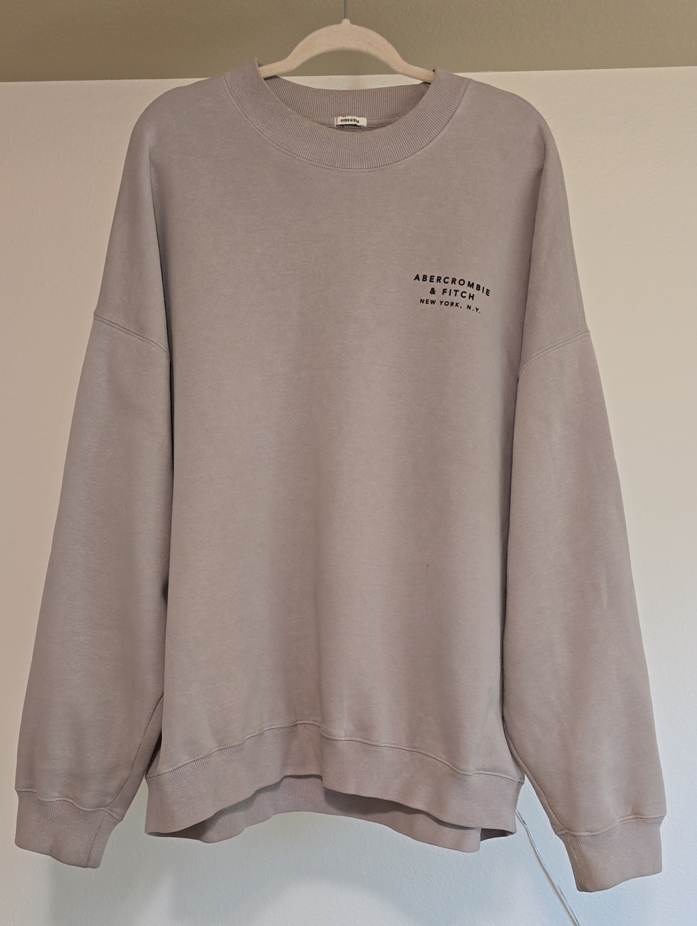 Abercrombie & Fitch Men's Crewneck Sweater in Dusty Taupe